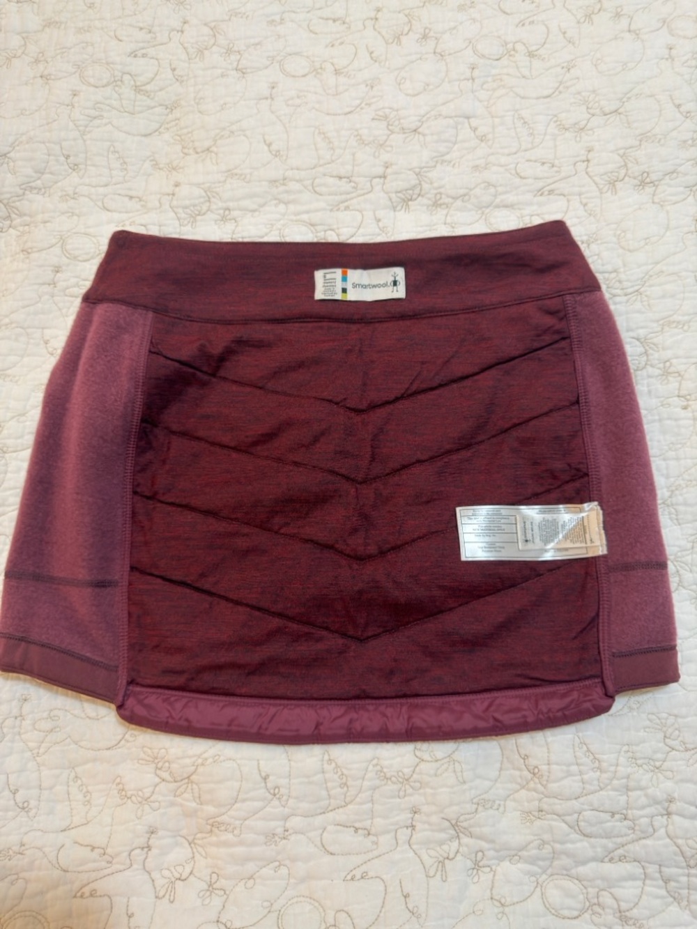 Smartwool Burgundy Quilted Mini Skirt